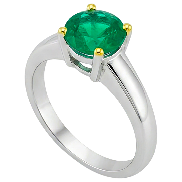 Émeraude Fine Bague Pierre de Couleur – vue de côté