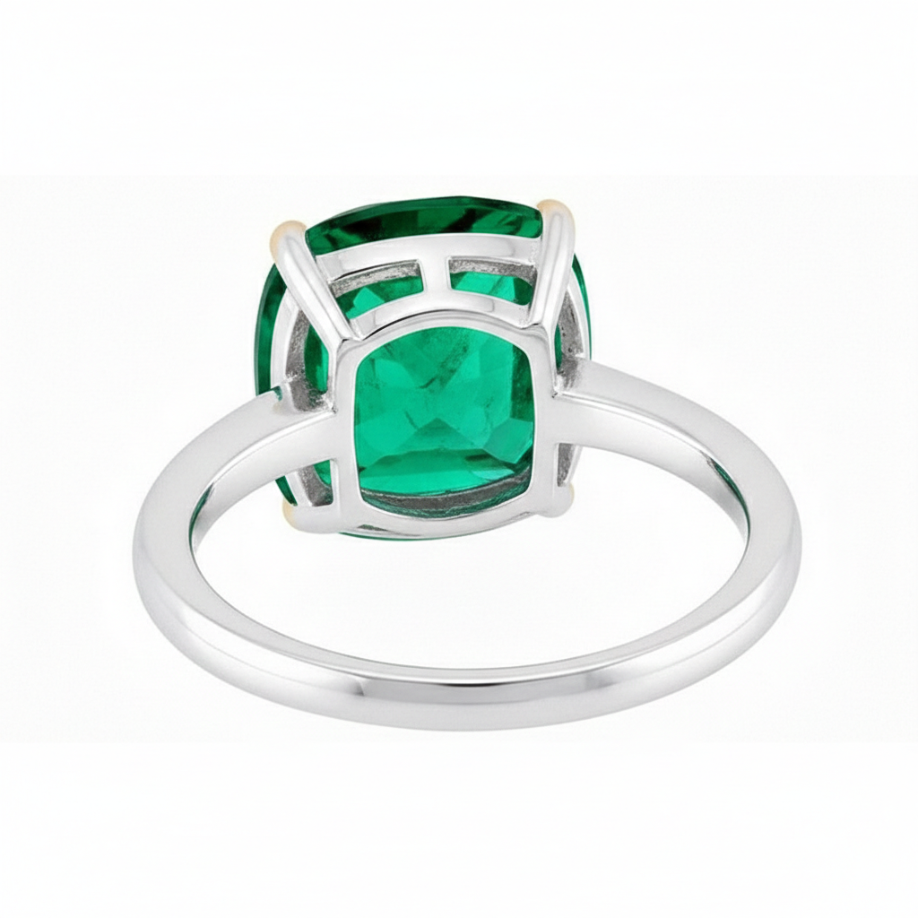 Émeraude Colombienne Bague avec Gemme – vue de dessus
