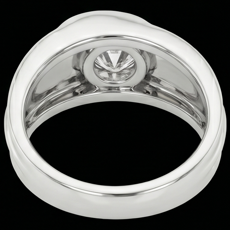 Solitaire Hommes Bague de Mariage Ronde Coupe