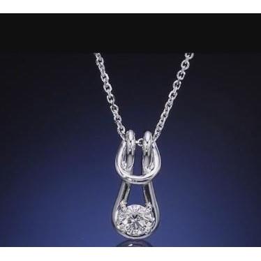 Solitaire Naturel Diamant 1 Carat Love Knot Style Pendentif Collier Femmes