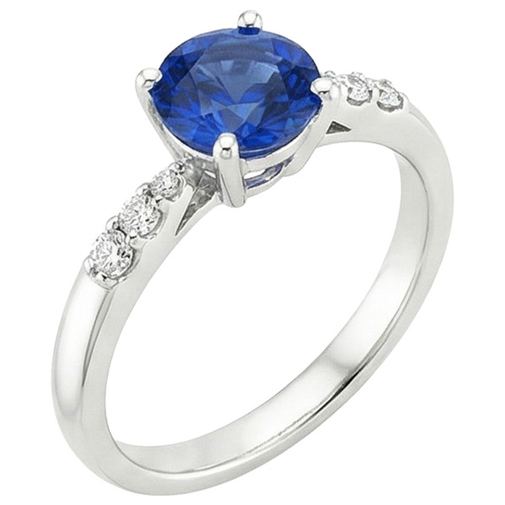 naturel round diamant 2.50carats bague angle de côté