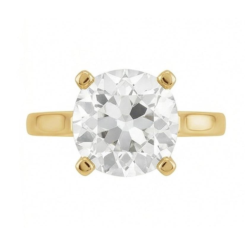 Solitaire de Fiançailles Or 14K Jaune avec Diamant – vue de face