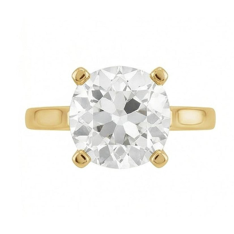 Solitaire de Fiançailles Or 14K Jaune avec Diamant – vue de face