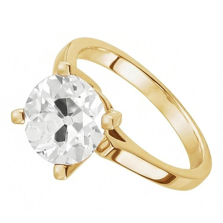 Solitaire de Fiançailles Or 14K Jaune avec Diamant – vue de côté