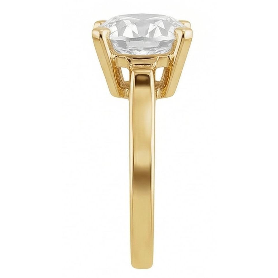 Étincelant Solitaire de Fiançailles 4 carats – vue de profil