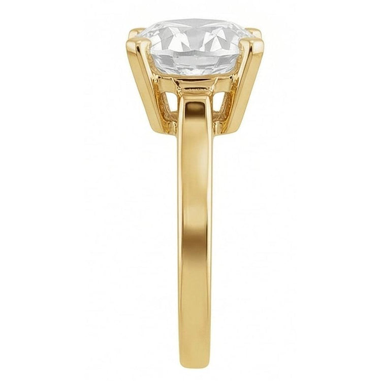 Étincelant Solitaire de Fiançailles 4 carats – vue de profil