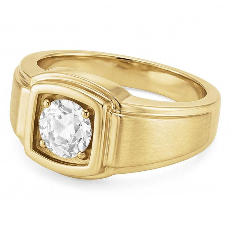 Coussin Antique Diamant bague en Or Blanc 14 Carats – vue de côté