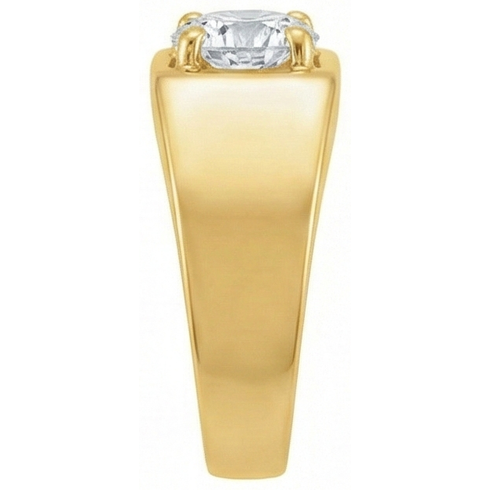 Diamant Coussin Antique Bague Solitaire en Or Blanc 14 Carats – vue de face