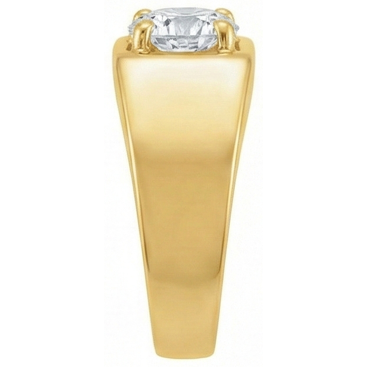 Diamant Coussin Antique Bague Solitaire en Or Blanc 14 Carats – vue de face