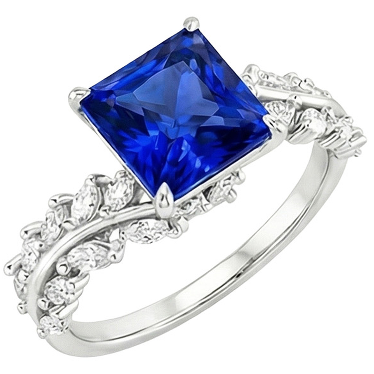 naturel marquise diamant 4carats bague angle de côté