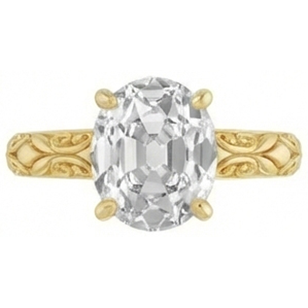 Rayonnant Brillant Bague Mono-Pierre 3 carats – vue d'angle