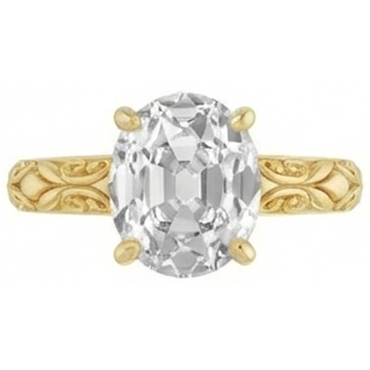 Rayonnant Brillant Bague Mono-Pierre 3 carats – vue d'angle