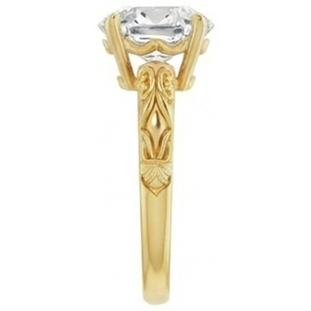 Brillant Bague Mono-Pierre 3 carats Or Jaune 14 Carats – vue de profil