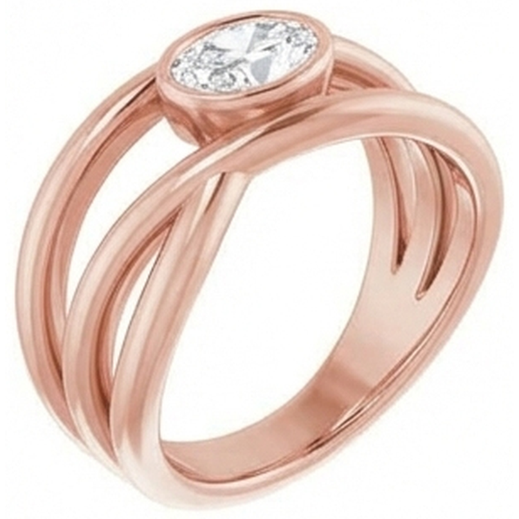 Solitaire Oval Vieux Mineur Réel Diamond Ring Lunette Split Tige 2.50 Carats