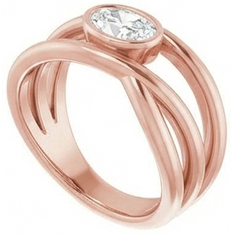 Solitaire Oval Vieux Mineur Réel Diamond Ring Lunette Split Tige 2.50 Carats