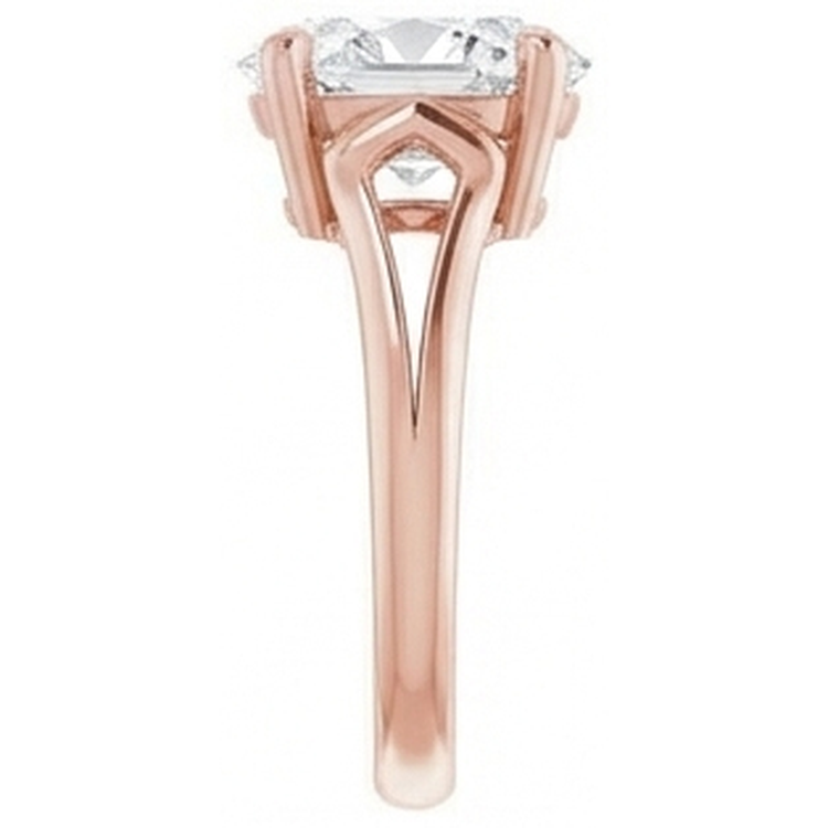 Solitaire Ovale Véritable Diamant Taille Ancienne Sertie Griffes 5.75 Carats Tige Fendue