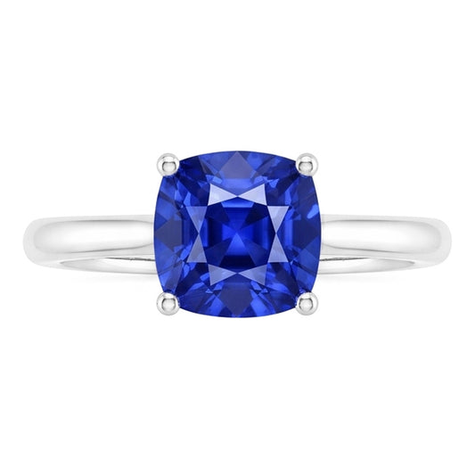 Solitaire Pierres Précieuses Bijoux Coussin Ceylan Bague Saphir 1.50 Carats