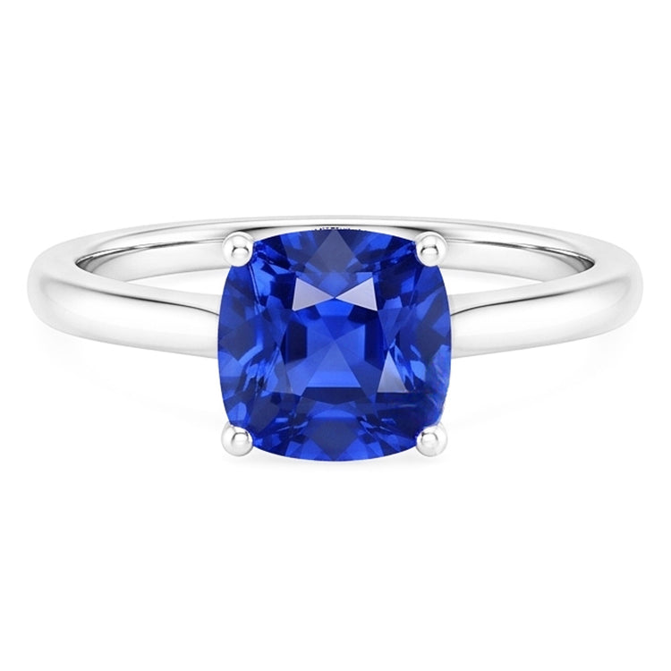 Solitaire Pierres Précieuses Bijoux Coussin Ceylan Bague Saphir 1.50 Carats