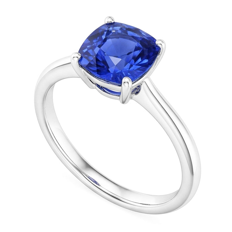 Solitaire Pierres Précieuses Bijoux Coussin Ceylan Bague Saphir 1.50 Carats