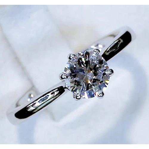 Solitaire Réel Diamant Rond 1 Carats Classique Bague Femme Bijoux