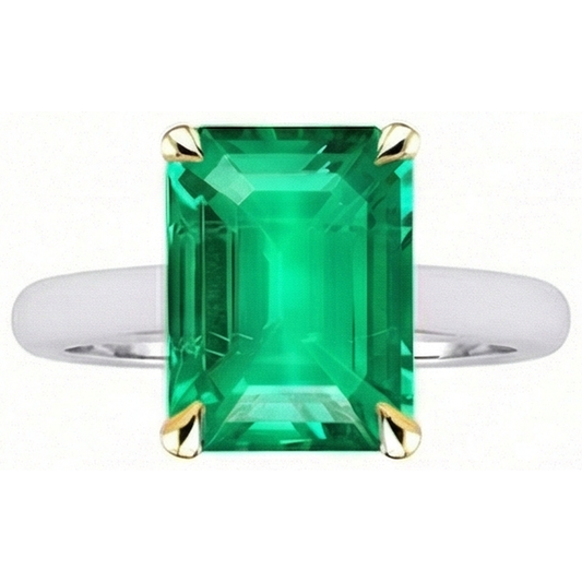 Émeraude Fine Bague Pierre de Couleur – vue de face