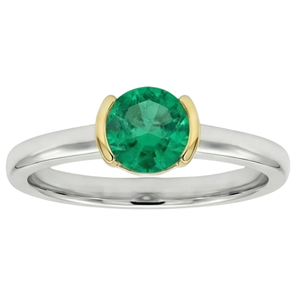 Émeraude Bague Pierre de Couleur – vue de côté
