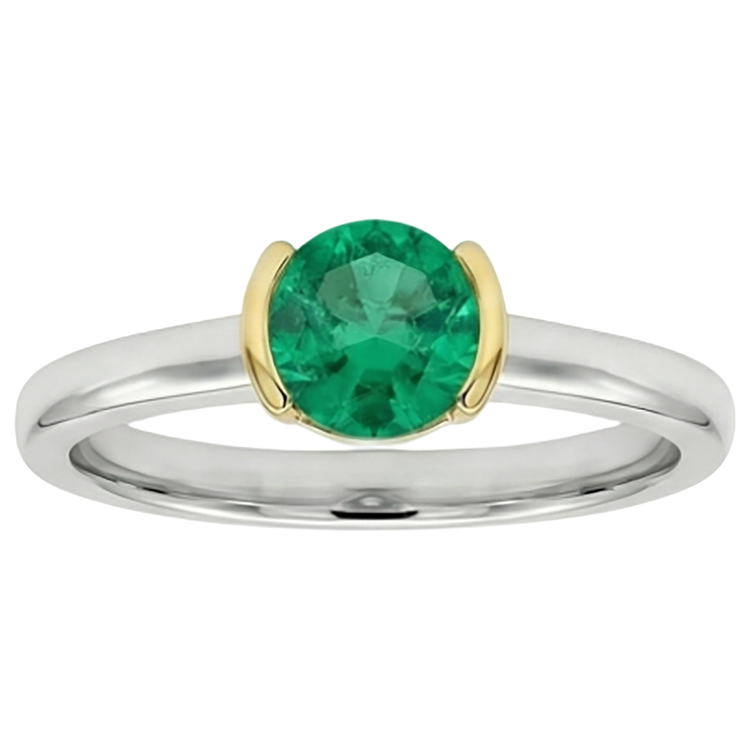 Émeraude Bague Pierre de Couleur – vue de côté