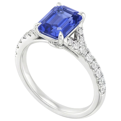 Saphir Bleu Royal taille Taille Émeraude Bague Pierre de Couleur