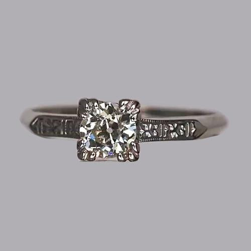 Solitaire Rond Ancienne Mine Cut Réel Diamond Ring Triple Prong Set 1 Carat