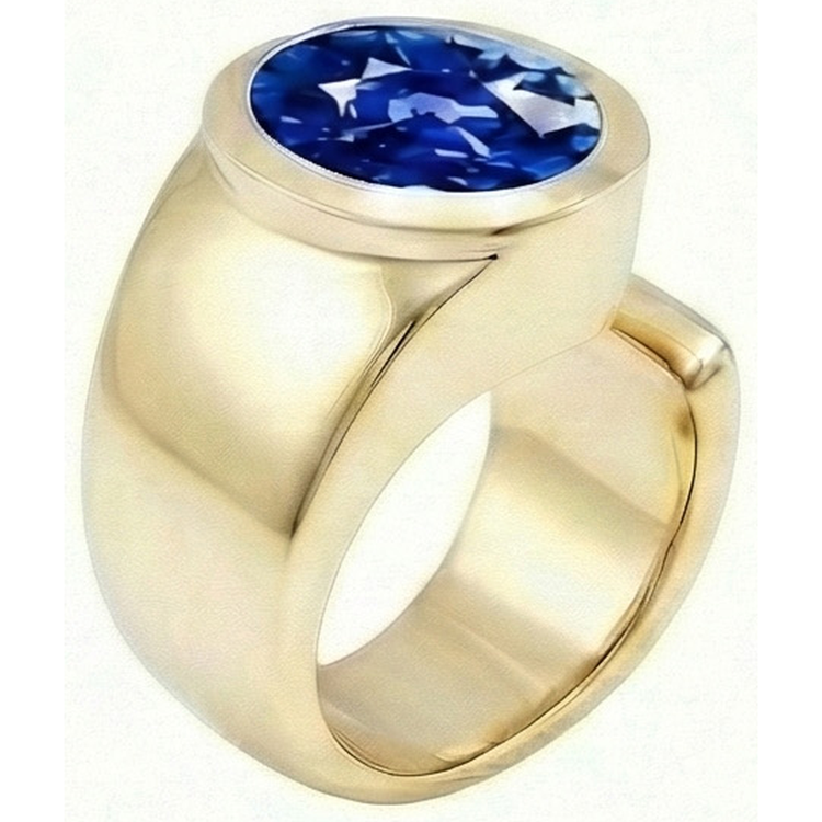 Solitaire Saphir de Ceylan Bague pour homme 2 ct Anniversaire de mariage Bijoux