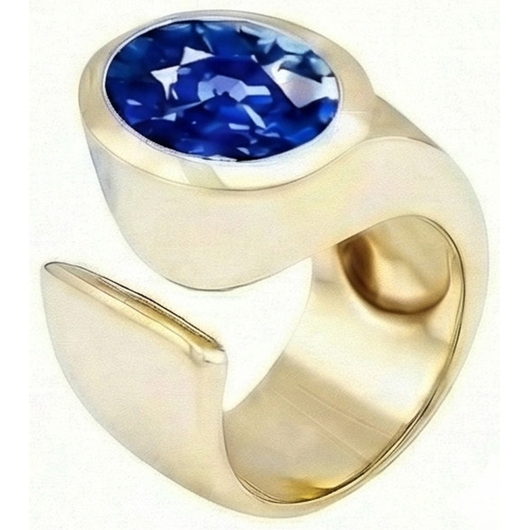Solitaire Saphir de Ceylan Bague pour homme 2 ct Anniversaire de mariage Bijoux