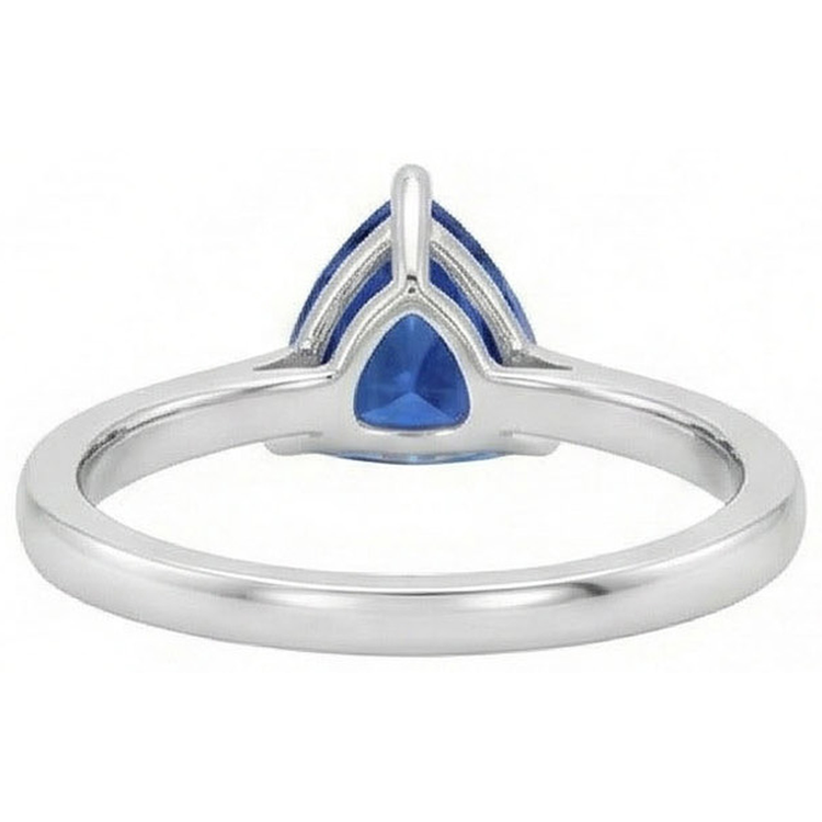 Solitaire Trillion Saphir Bleu Profond 1.50 Carats Ensemble De Bijoux