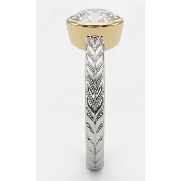 Solitaire Vieux Mineur Naturel Diamond Ring Lunette Sertie Style Vintage 1.50 Carats