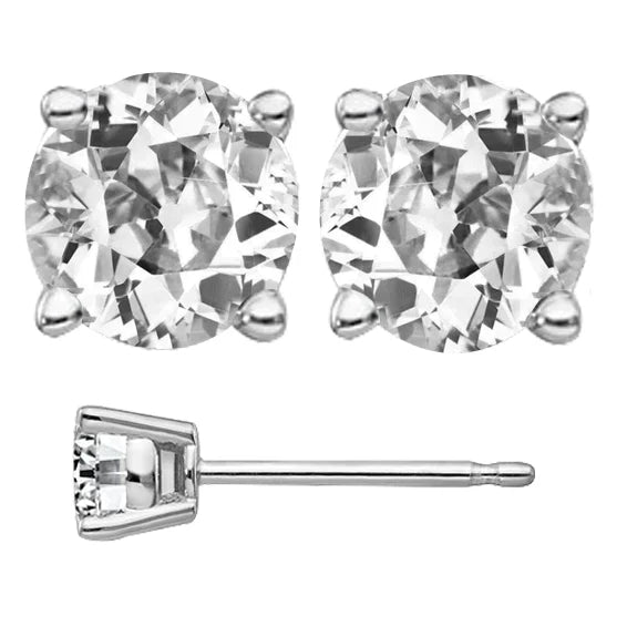 Boucles d'Oreilles Or Blanc 14 Carats avec Diamant – vue principale