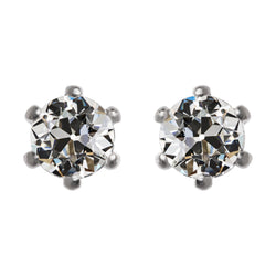 Taille Old Mine Diamant Pendants d'Oreilles en Or 14K Blanc – 2