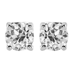 Diamant Fin Boucles d'Oreilles de luxe – 5 carats Or 14K Blanc