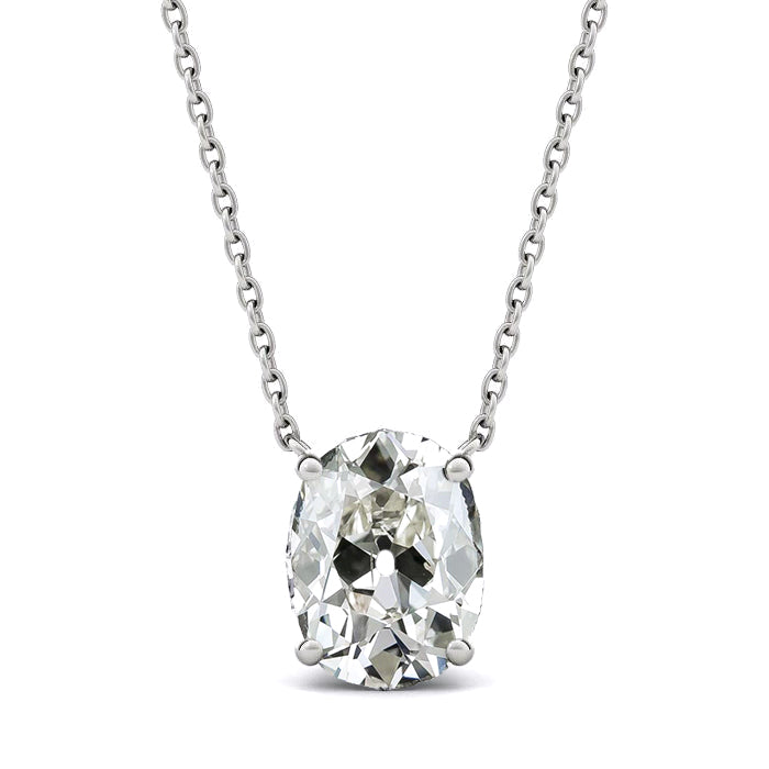 Collier Pendentif Or Blanc 14 Carats avec Brillant – vue principale