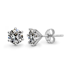 Or Blanc 14 Carats Diamant Pendants d'Oreilles – 3-carats
