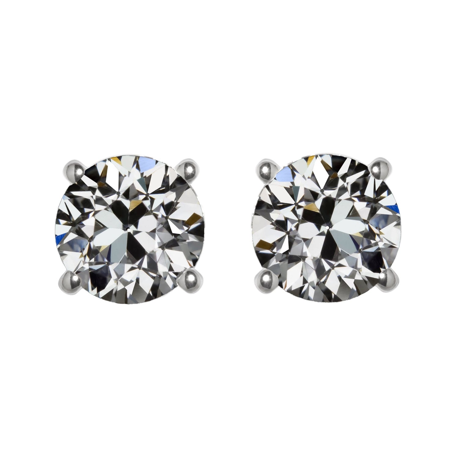 Diamant Fin Puces d'Oreilles 2 carats Or Blanc 14 Carats – vue principale