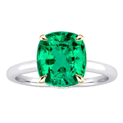 Certifié GIA Bague avec Gemme – Émeraude Colombienne 3,50 carats