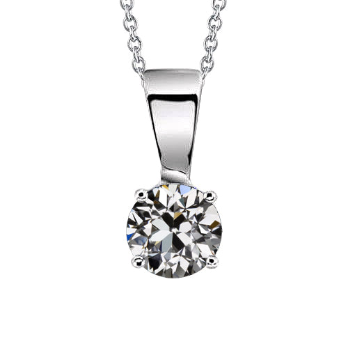 Diamant Collier Pendentif 1,50-carats Or 14K Blanc – vue principale