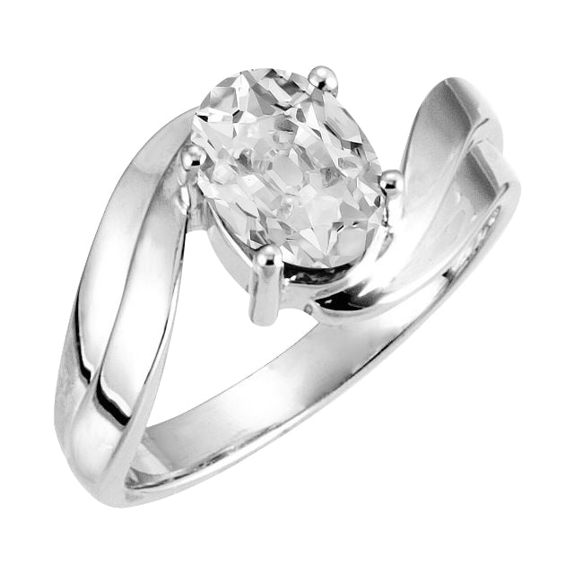 Solitaire de Fiançailles Or 14K Blanc avec Brillant – vue principale