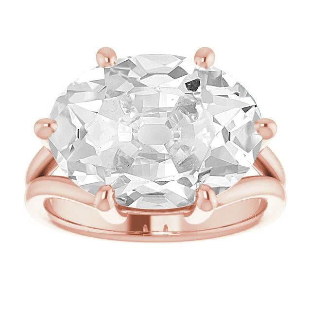 Bague Solitaire Or 14K Rose avec Diamant – vue principale