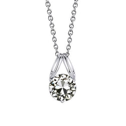 1 carats Diamant Collier Pendentif en Or 14K Blanc
