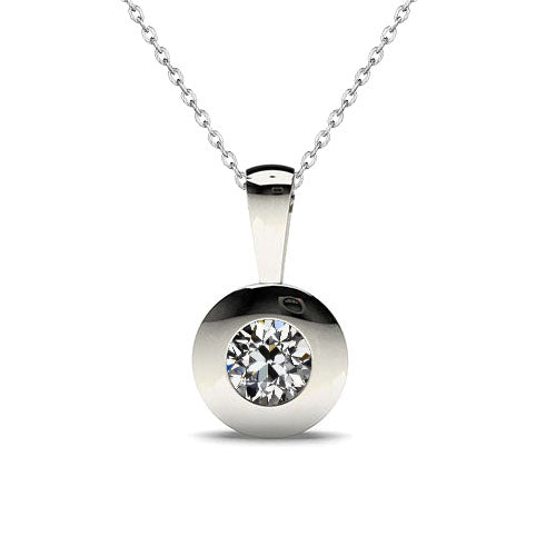 Brillant Collier Pendentif 1-carats Or Blanc 14 Carats – vue principale