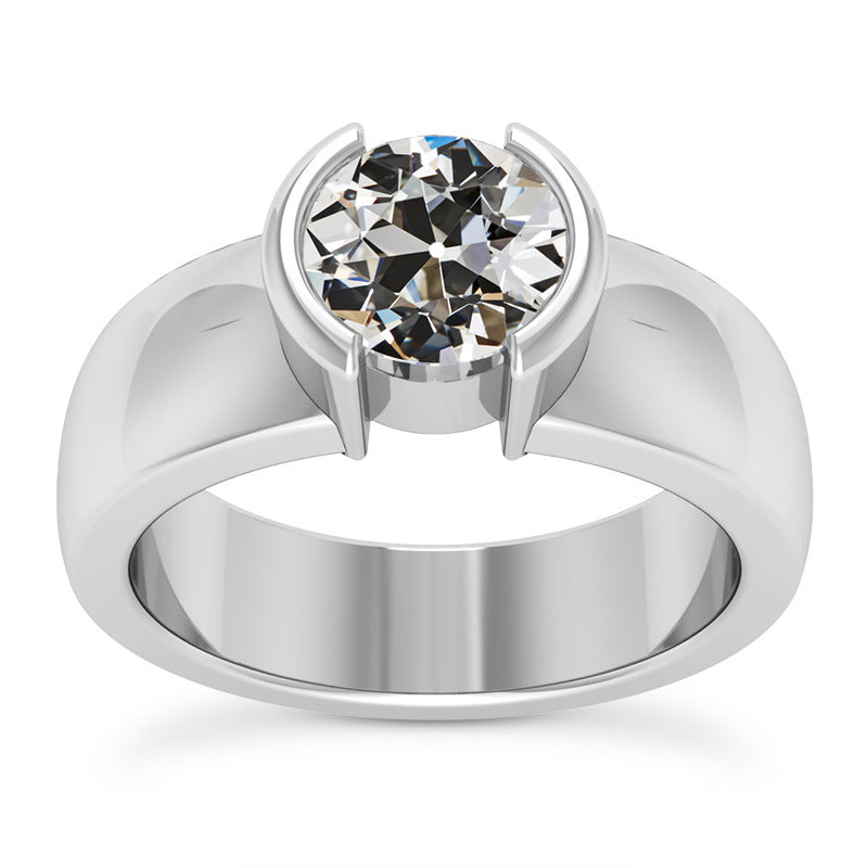 Solitaire de Fiançailles Or Blanc 14 Carats avec Diamant Fin – vue principale