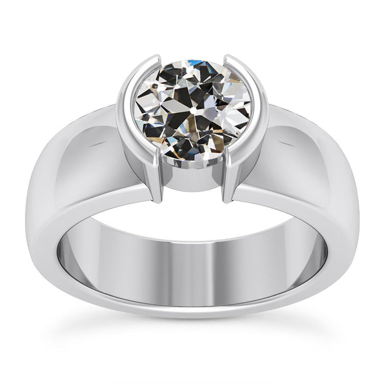 Solitaire de Fiançailles Or Blanc 14 Carats avec Diamant Fin – vue principale