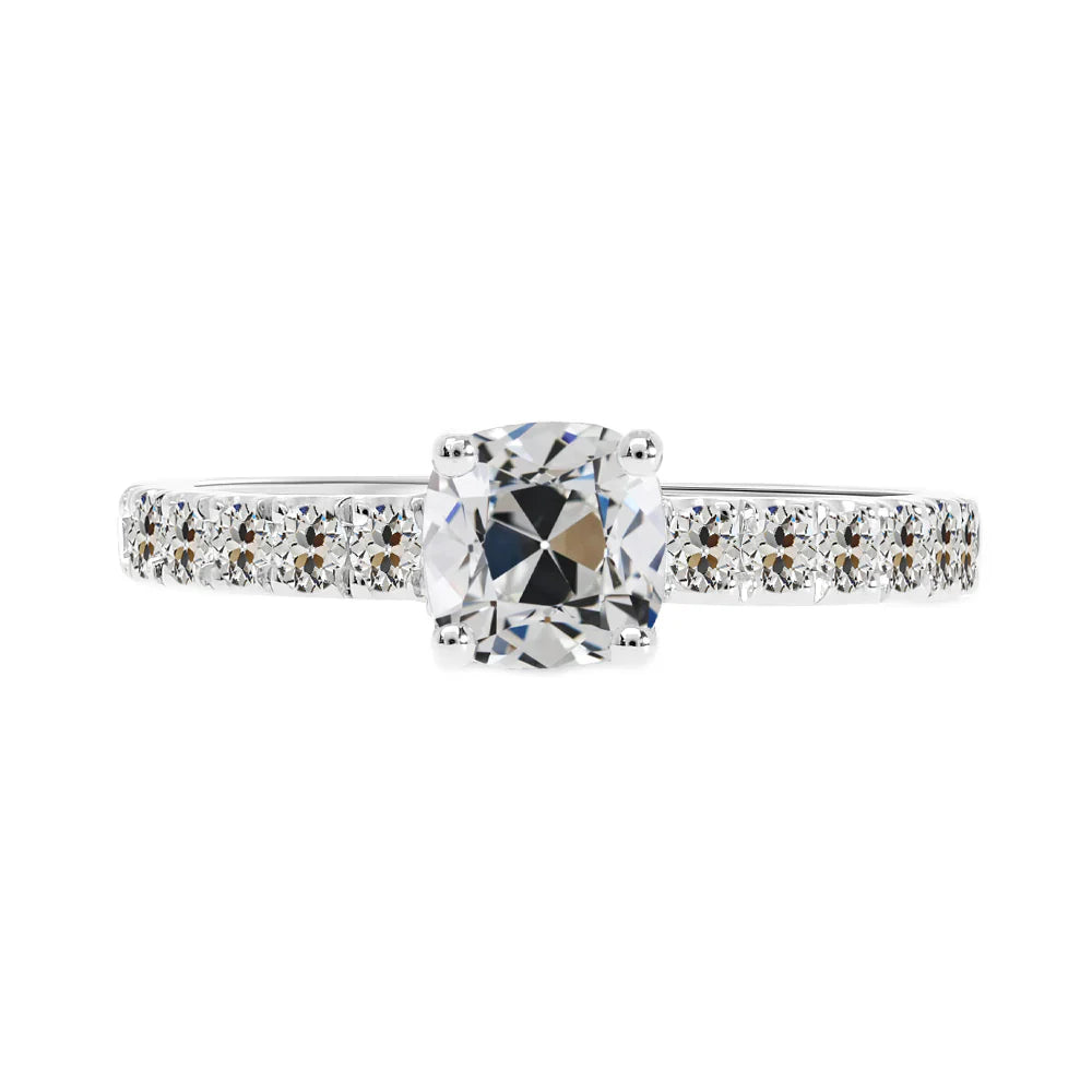 Diamant Bague Solitaire avec Accents – vue principale