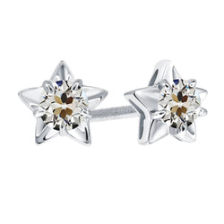 Brillant Étoile Puces d'Oreilles – 2 carats en Or Blanc 14 Carats