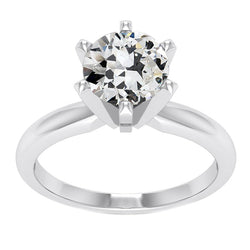 Brillant Bague Solitaire – Taille Old Mine 2,50 carats Or Blanc